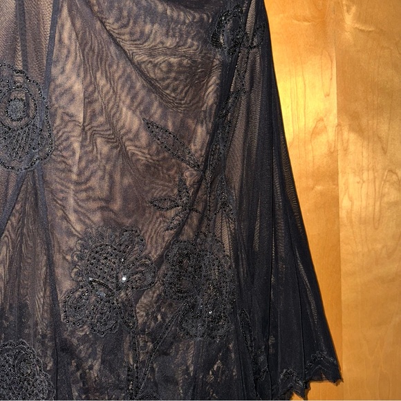 Essentiel Antwerp Black Tulle Sequin Beaded Midi Skirt - Picture 8 of 13